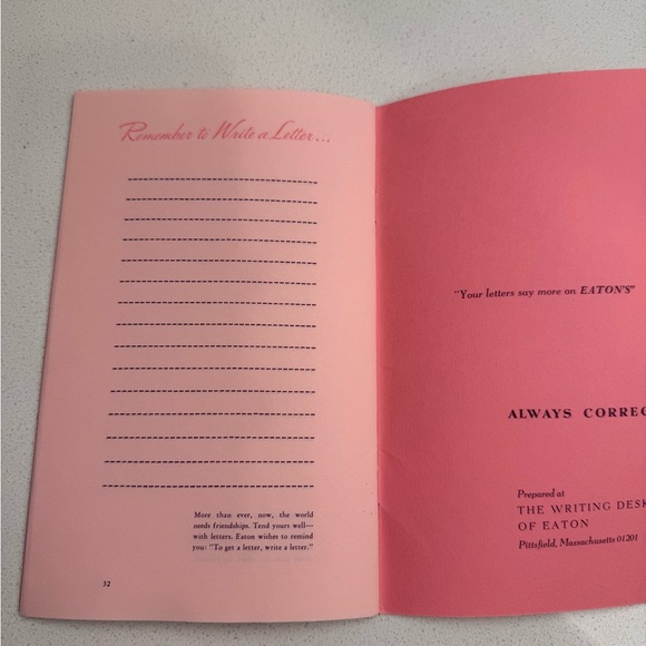Vintage Collectible Booklet It's Fun to Write Letters Jane Eaton Pink 1973 - Picture 14 of 16